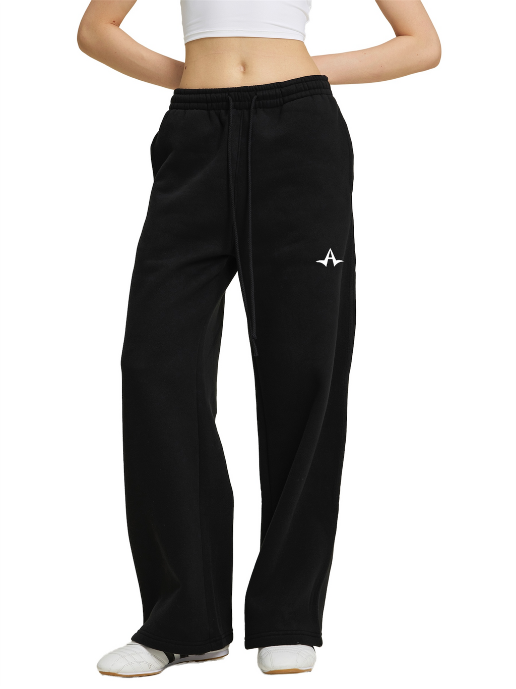Fleece Drawstring Straight-Leg Sweatpants