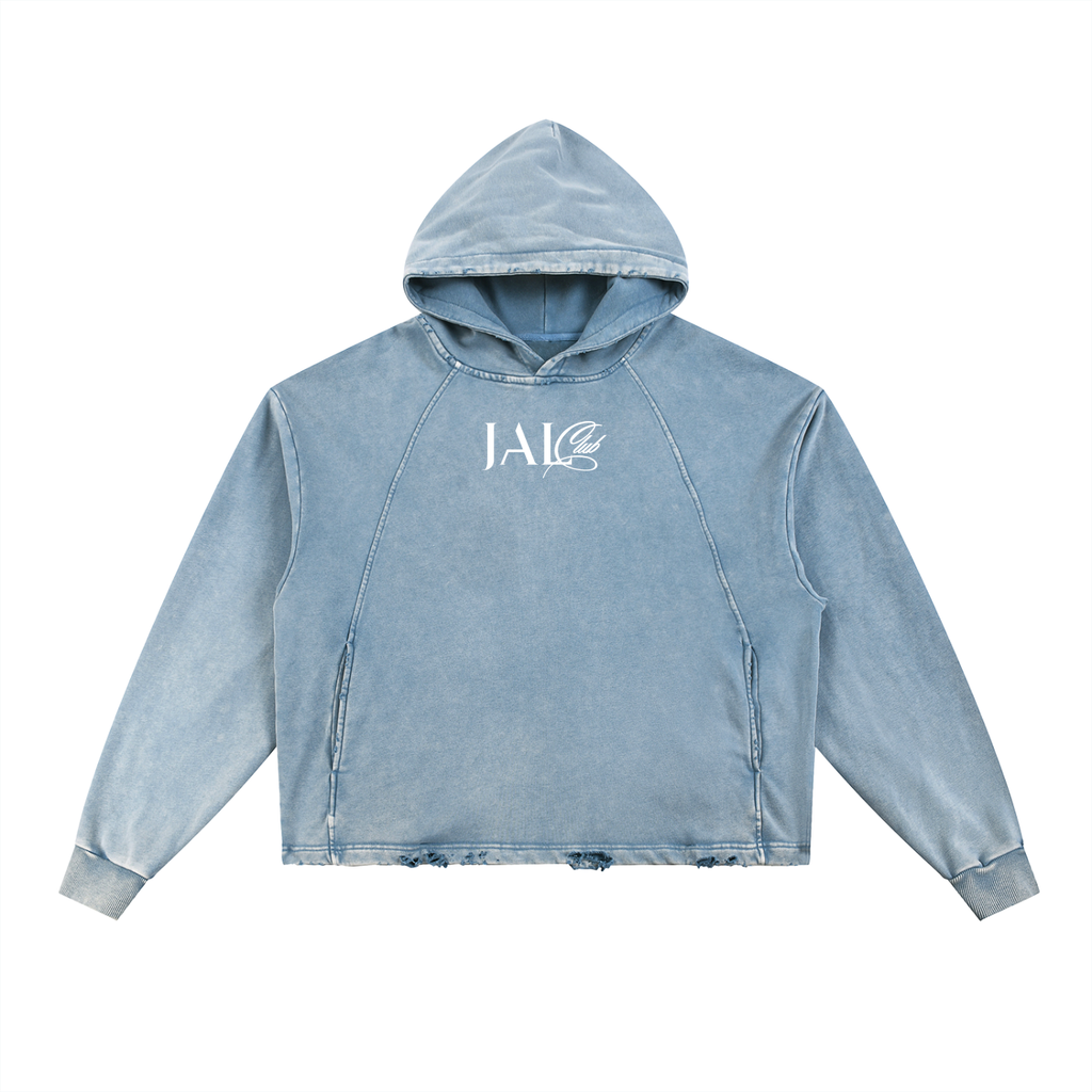 Vintage Frayed-Hem Hoodie